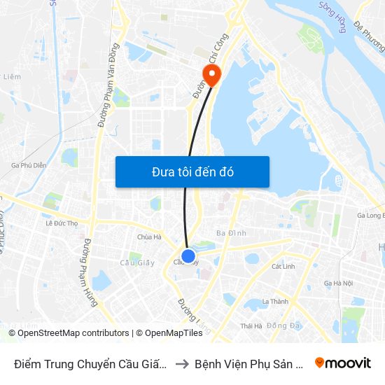 Điểm Trung Chuyển Cầu Giấy - Gtvt 02 to Bệnh Viện Phụ Sản Thiên An map