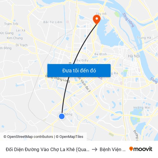 Đối Diện Đường Vào Chợ La Khê (Qua Ga Metro La Khê) - 405 Quang Trung (Hà Đông) to Bệnh Viện Phụ Sản Thiên An map