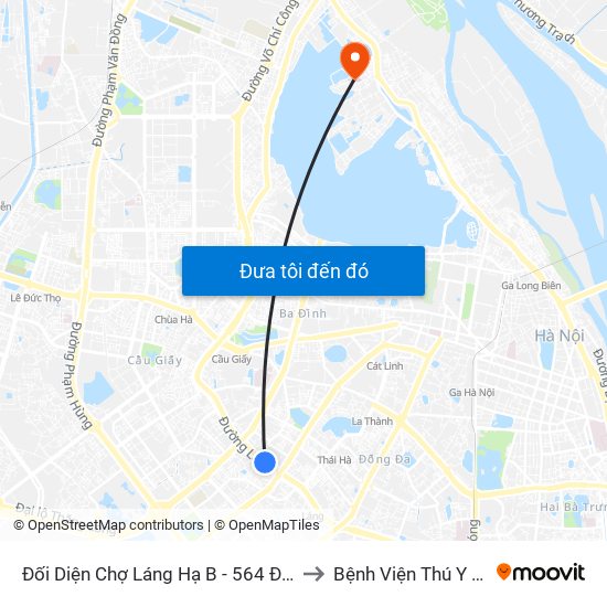 Đối Diện Chợ Láng Hạ B - 564 Đường Láng to Bệnh Viện Thú Y Asvelis map