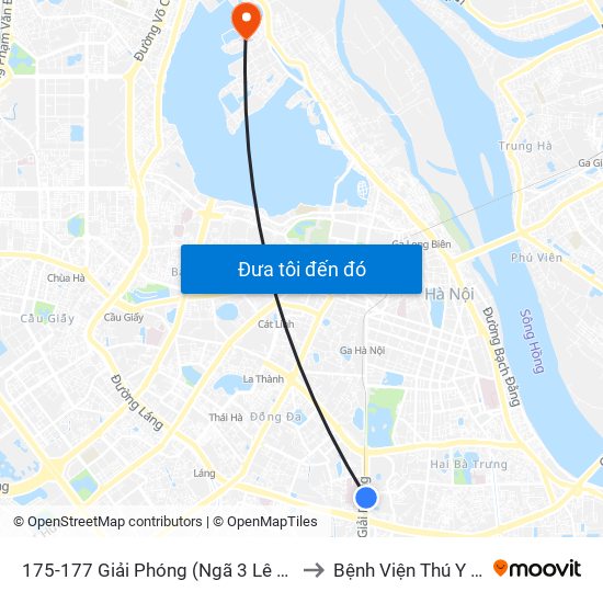 175-177 Giải Phóng (Ngã 3 Lê Thanh Nghị) to Bệnh Viện Thú Y Asvelis map