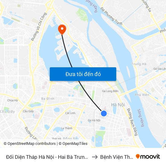 Đối Diện Tháp Hà Nội - Hai Bà Trưng (Cạnh 56 Hai Bà Trưng) to Bệnh Viện Thú Y Asvelis map