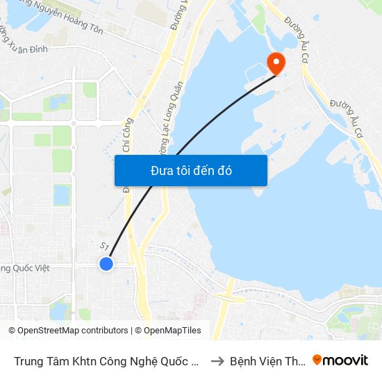 Trung Tâm Khtn Công Nghệ Quốc Gia - 18 Hoàng Quốc Việt to Bệnh Viện Thú Y Asvelis map