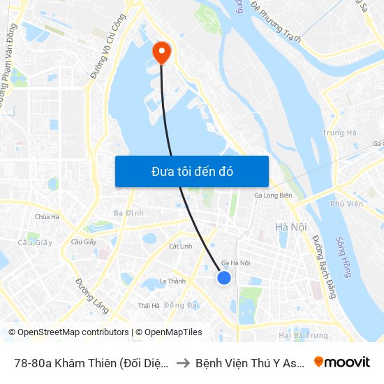 78-80a Khâm Thiên (Đối Diện 71) to Bệnh Viện Thú Y Asvelis map