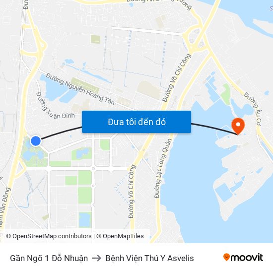 Gần Ngõ 1 Đỗ Nhuận to Bệnh Viện Thú Y Asvelis map