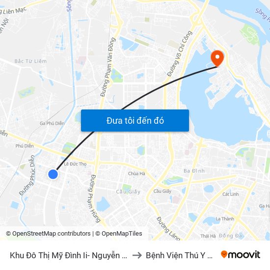 Khu Đô Thị Mỹ Đình Ii- Nguyễn Cơ Thạch to Bệnh Viện Thú Y Asvelis map