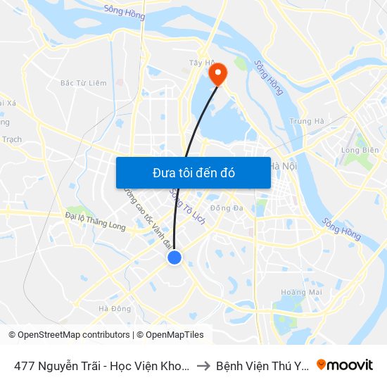 477 Nguyễn Trãi - Học Viện Khoa Học Xã Hội to Bệnh Viện Thú Y Asvelis map