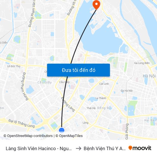 Làng Sinh Viên Hacinco - Nguyễn Tuân to Bệnh Viện Thú Y Asvelis map