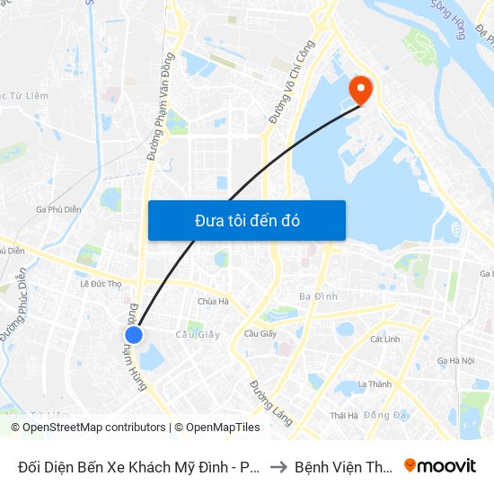 Đối Diện Bến Xe Khách Mỹ Đình - Phạm Hùng (Cột Trước) to Bệnh Viện Thú Y Asvelis map