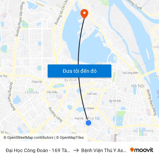 Đại Học Công Đoàn - 169 Tây Sơn to Bệnh Viện Thú Y Asvelis map