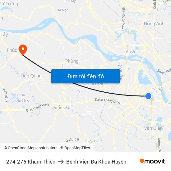 274-276 Khâm Thiên to Bệnh Viện Đa Khoa Huyện map