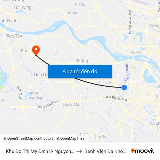 Khu Đô Thị Mỹ Đình Ii- Nguyễn Cơ Thạch to Bệnh Viện Đa Khoa Huyện map