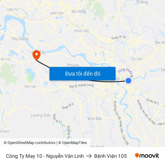 Công Ty May 10 - Nguyễn Văn Linh to Bệnh Viện 105 map