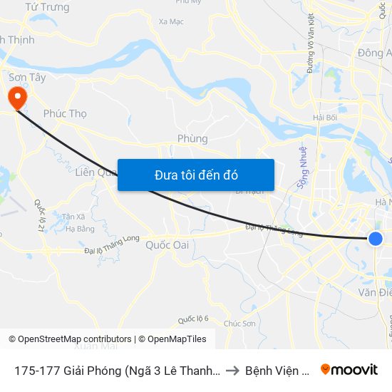 175-177 Giải Phóng (Ngã 3 Lê Thanh Nghị) to Bệnh Viện 105 map