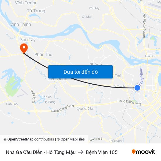 Nhà Ga Cầu Diễn - Hồ Tùng Mậu to Bệnh Viện 105 map