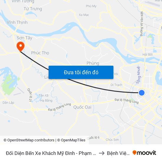 Đối Diện Bến Xe Khách Mỹ Đình - Phạm Hùng (Cột Trước) to Bệnh Viện 105 map