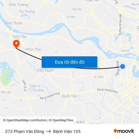 373 Phạm Văn Đồng to Bệnh Viện 105 map