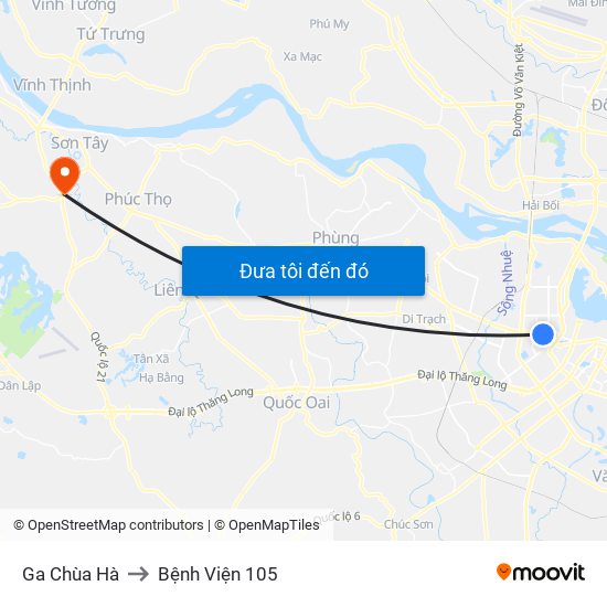 Ga Chùa Hà to Bệnh Viện 105 map