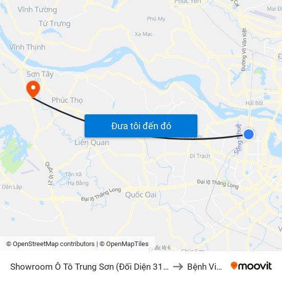 Showroom Ô Tô Trung Sơn (Đối Diện 315 Phạm Văn Đồng) to Bệnh Viện 105 map