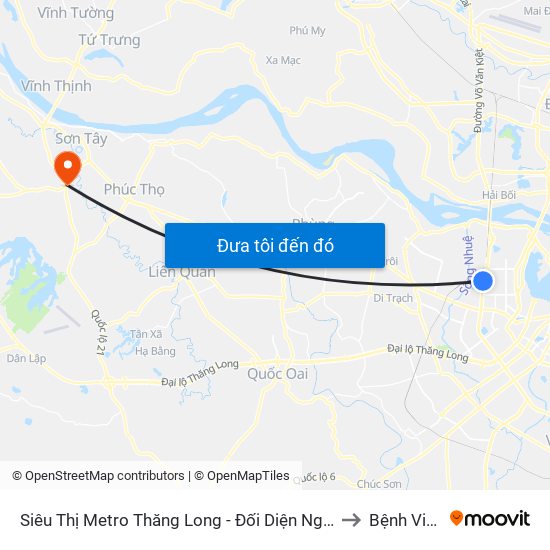 Siêu Thị Metro Thăng Long - Đối Diện Ngõ 599 Phạm Văn Đồng to Bệnh Viện 105 map