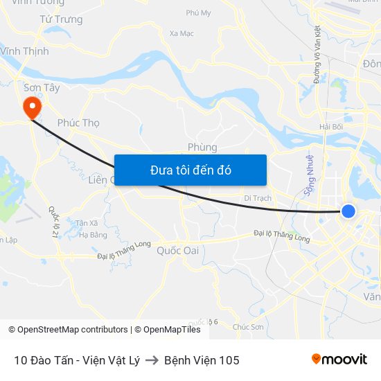 10 Đào Tấn - Viện Vật Lý to Bệnh Viện 105 map