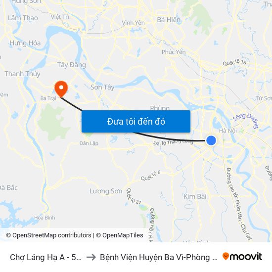 Chợ Láng Hạ A - 572 Đường Láng to Bệnh Viện Huyện Ba Vì-Phòng Khám Đa Khoa-Cấp Cứu map