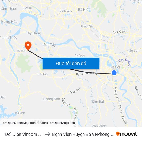 Đối Diện Vincom Tower - Bà Triệu to Bệnh Viện Huyện Ba Vì-Phòng Khám Đa Khoa-Cấp Cứu map