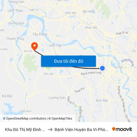 Khu Đô Thị Mỹ Đình Ii- Nguyễn Cơ Thạch to Bệnh Viện Huyện Ba Vì-Phòng Khám Đa Khoa-Cấp Cứu map