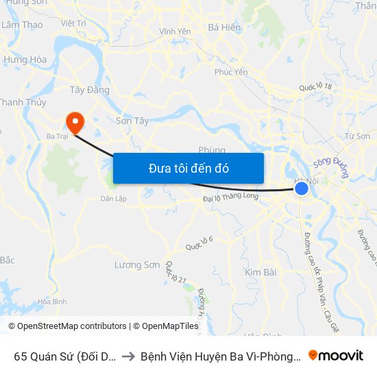 65 Quán Sứ (Đối Diện 80 Quán Sứ) to Bệnh Viện Huyện Ba Vì-Phòng Khám Đa Khoa-Cấp Cứu map