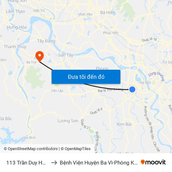 113 Trần Duy Hưng - Bộ Khcn to Bệnh Viện Huyện Ba Vì-Phòng Khám Đa Khoa-Cấp Cứu map