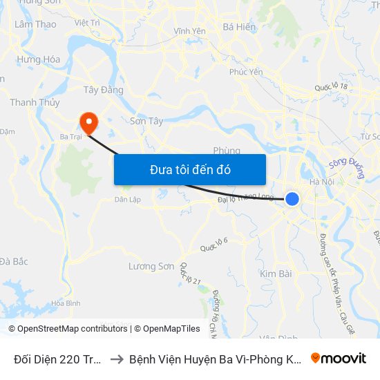 Đối Diện 220 Trần Duy Hưng to Bệnh Viện Huyện Ba Vì-Phòng Khám Đa Khoa-Cấp Cứu map