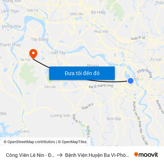 Công Viên Lê Nin - Đối Diện 35 Trần Phú to Bệnh Viện Huyện Ba Vì-Phòng Khám Đa Khoa-Cấp Cứu map