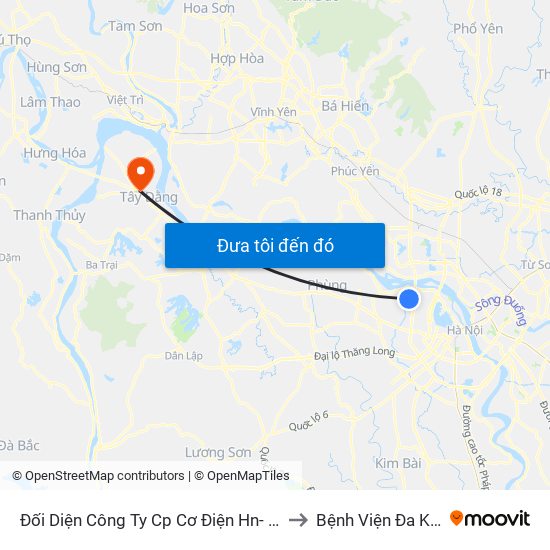 Đối Diện Công Ty Cp Cơ Điện Hn- Đường Đức Thắng to Bệnh Viện Đa Khoa Ba Vì map