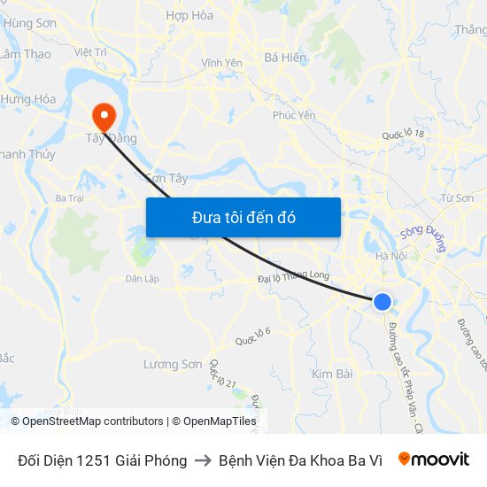 Đối Diện 1251 Giải Phóng to Bệnh Viện Đa Khoa Ba Vì map