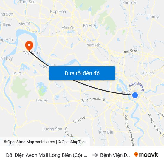 Đối Diện Aeon Mall Long Biên (Cột Điện T4a/2a-B Đường Cổ Linh) to Bệnh Viện Đa Khoa Ba Vì map