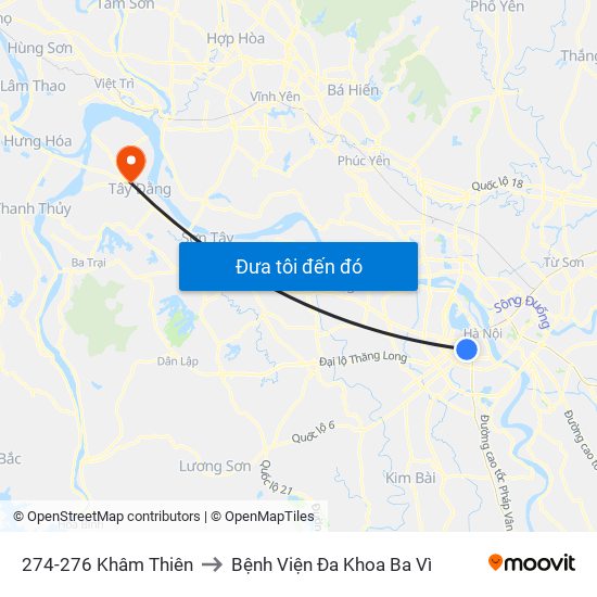 274-276 Khâm Thiên to Bệnh Viện Đa Khoa Ba Vì map