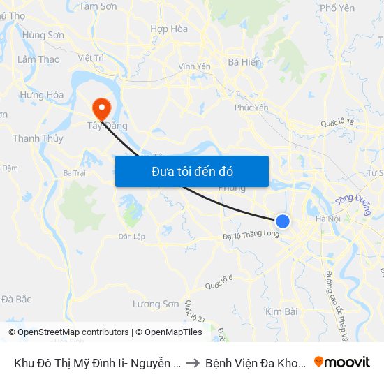 Khu Đô Thị Mỹ Đình Ii- Nguyễn Cơ Thạch to Bệnh Viện Đa Khoa Ba Vì map