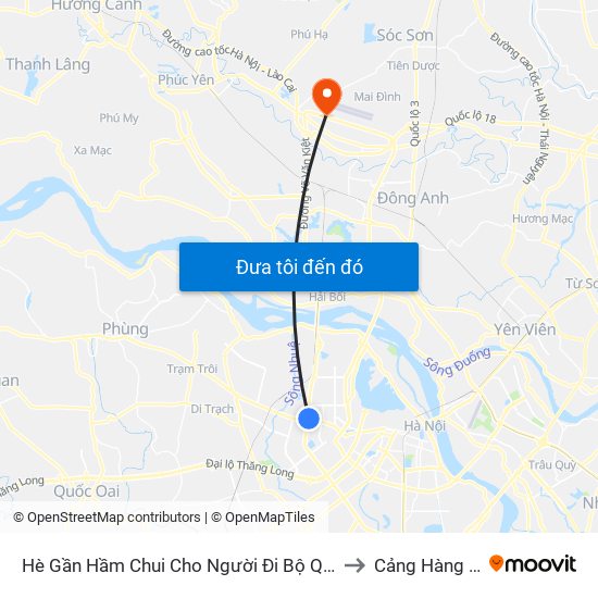 2b Phạm Văn Đồng to Cảng Hàng Không Quốc Tế Nội Bài map