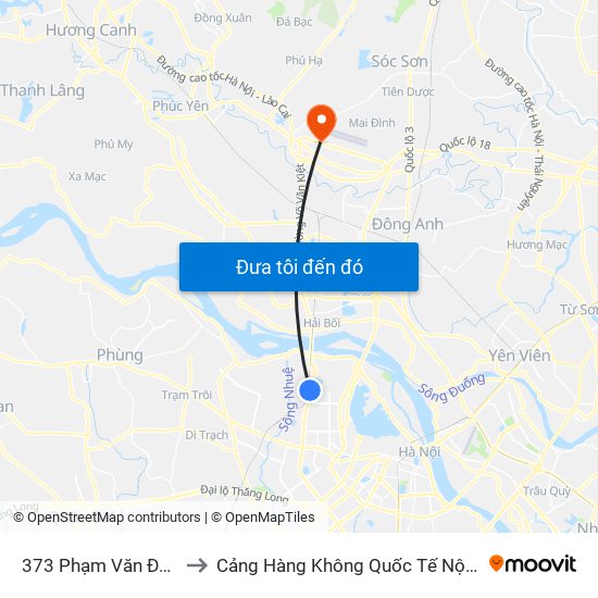 373 Phạm Văn Đồng to Cảng Hàng Không Quốc Tế Nội Bài map