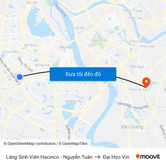 Làng Sinh Viên Hacinco - Nguyễn Tuân to Đại Học Vin map