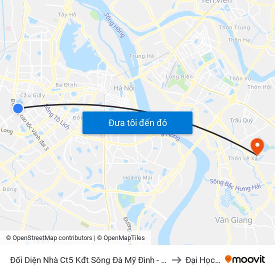 Đối Diện Nhà Ct5 Kđt Sông Đà Mỹ Đình - Phạm Hùng to Đại Học Vin map