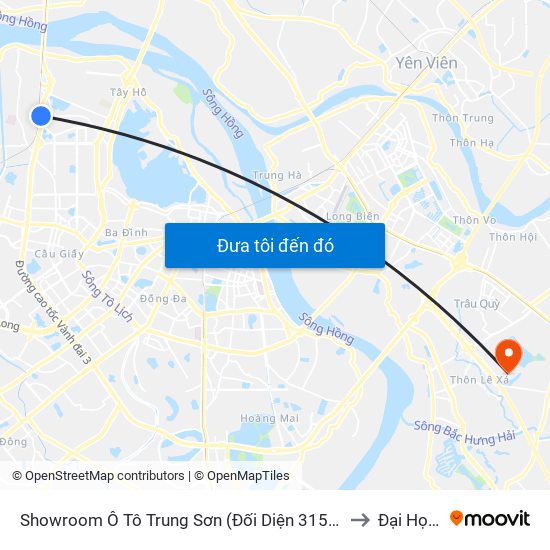 Showroom Ô Tô Trung Sơn (Đối Diện 315 Phạm Văn Đồng) to Đại Học Vin map