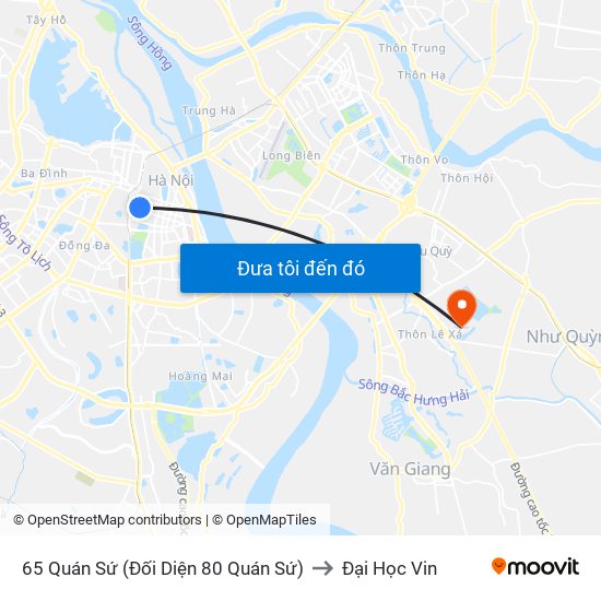 65 Quán Sứ (Đối Diện 80 Quán Sứ) to Đại Học Vin map