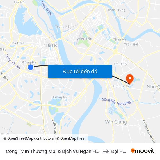 Số 10 Chùa Bộc - Học Viện Ngân Hàng to Đại Học Vin map