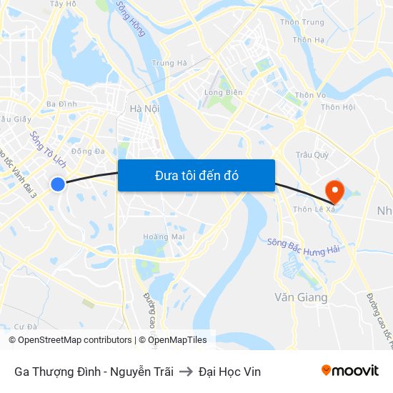 Ga Thượng Đình - Nguyễn Trãi to Đại Học Vin map