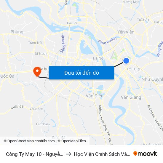 Công Ty May 10 - Nguyễn Văn Linh to Học Viện Chính Sách Và Phát Triển map