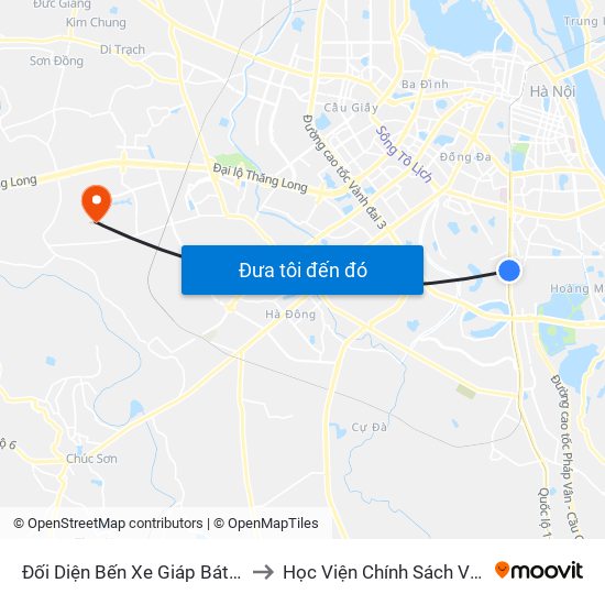 Đối Diện Bến Xe Giáp Bát - Giải Phóng to Học Viện Chính Sách Và Phát Triển map