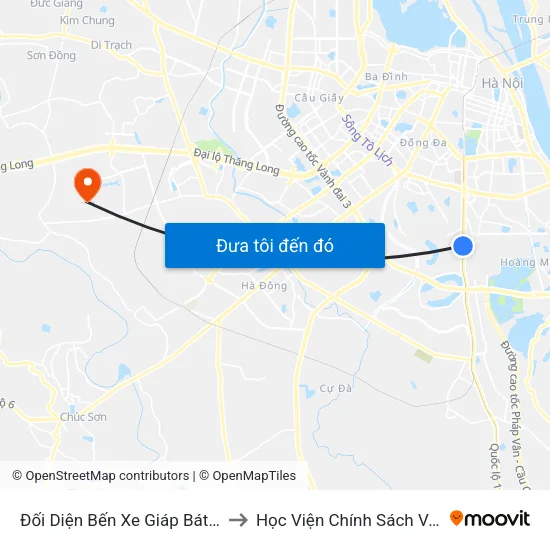 Đối Diện Bến Xe Giáp Bát - Giải Phóng to Học Viện Chính Sách Và Phát Triển map
