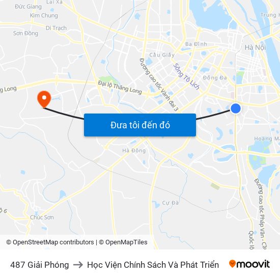 487 Giải Phóng to Học Viện Chính Sách Và Phát Triển map