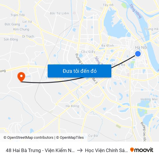 48 Hai Bà Trưng - Viện Kiểm Nghiệm Thuốc Trung Ương to Học Viện Chính Sách Và Phát Triển map