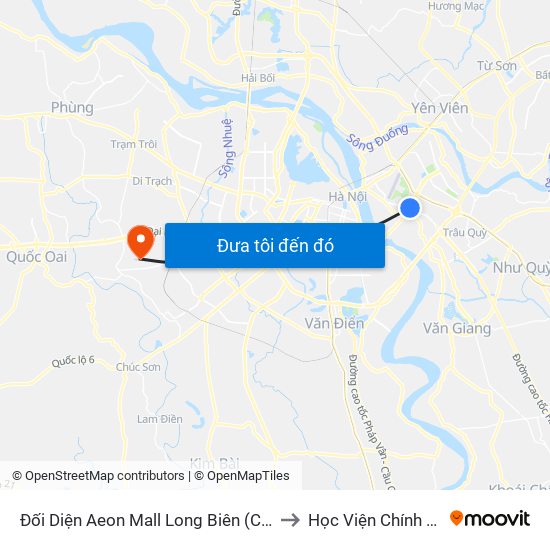 Đối Diện Aeon Mall Long Biên (Cột Điện T4a/2a-B Đường Cổ Linh) to Học Viện Chính Sách Và Phát Triển map